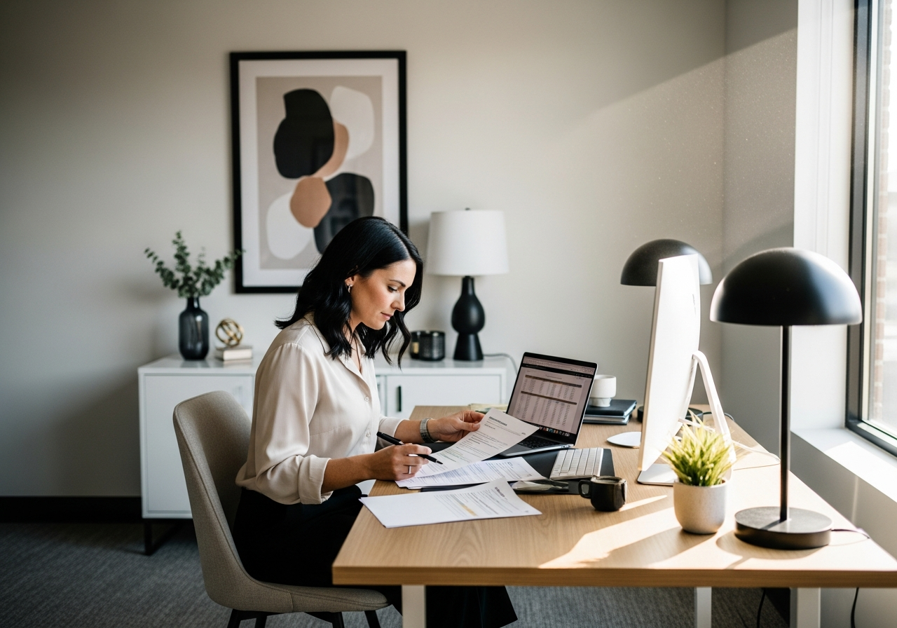 Professional services team in a modern Alberta office setting